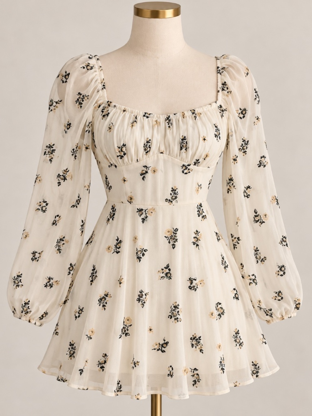NWT Francesca's Trixxi Floral Mini Dress Long sleeve size small